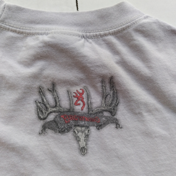 Browning Long Sleeve T-shirt Light Gray Size Medium - Picture 2 of 6